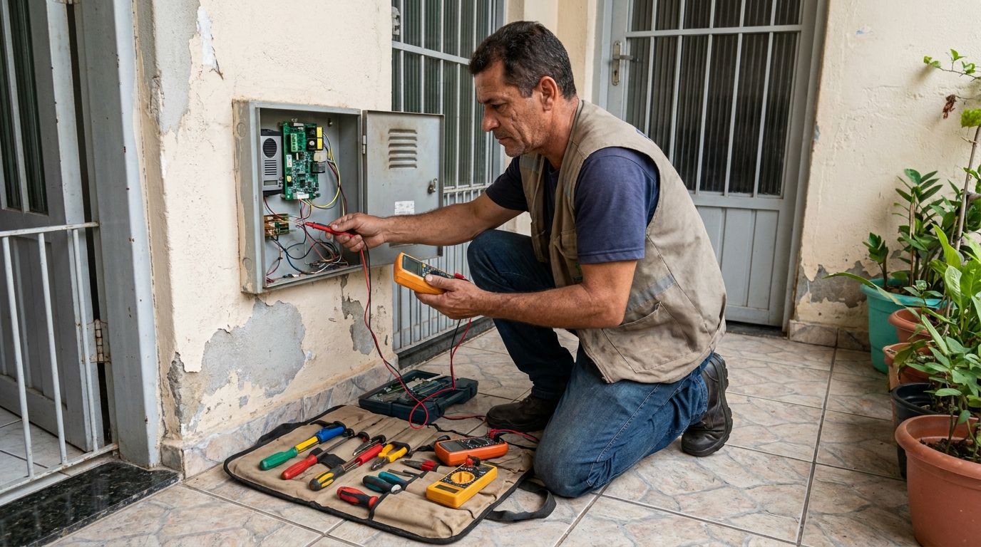 Troca de Fiação de Interfone no Bom Retiro, Blumenau‑SC